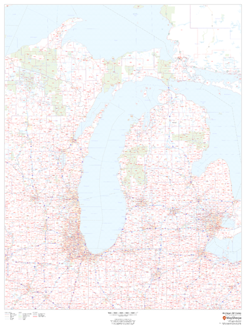 Michigan ZIP Code Map