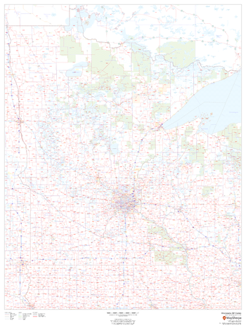 Minnesota ZIP Code Map