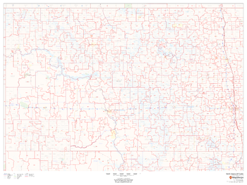 North Dakota ZIP Code Map