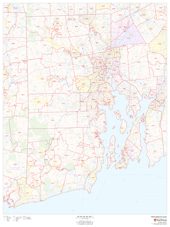 Rhode Island ZIP Code Map