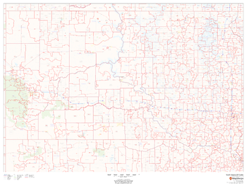 South Dakota ZIP Code Map