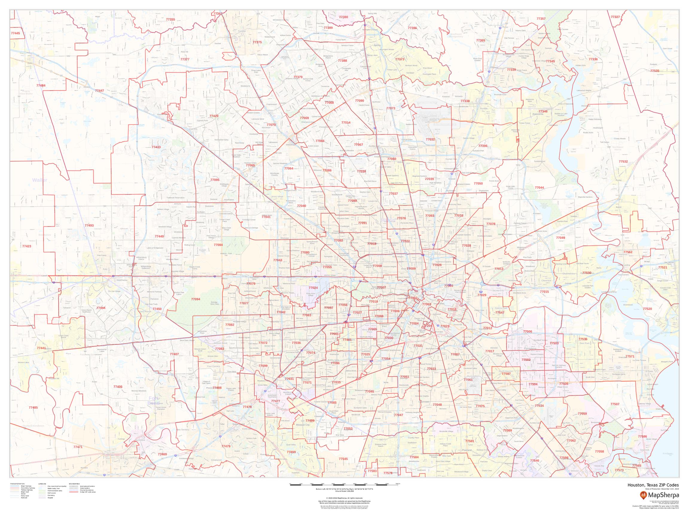 Houston Area Map With Zip Codes