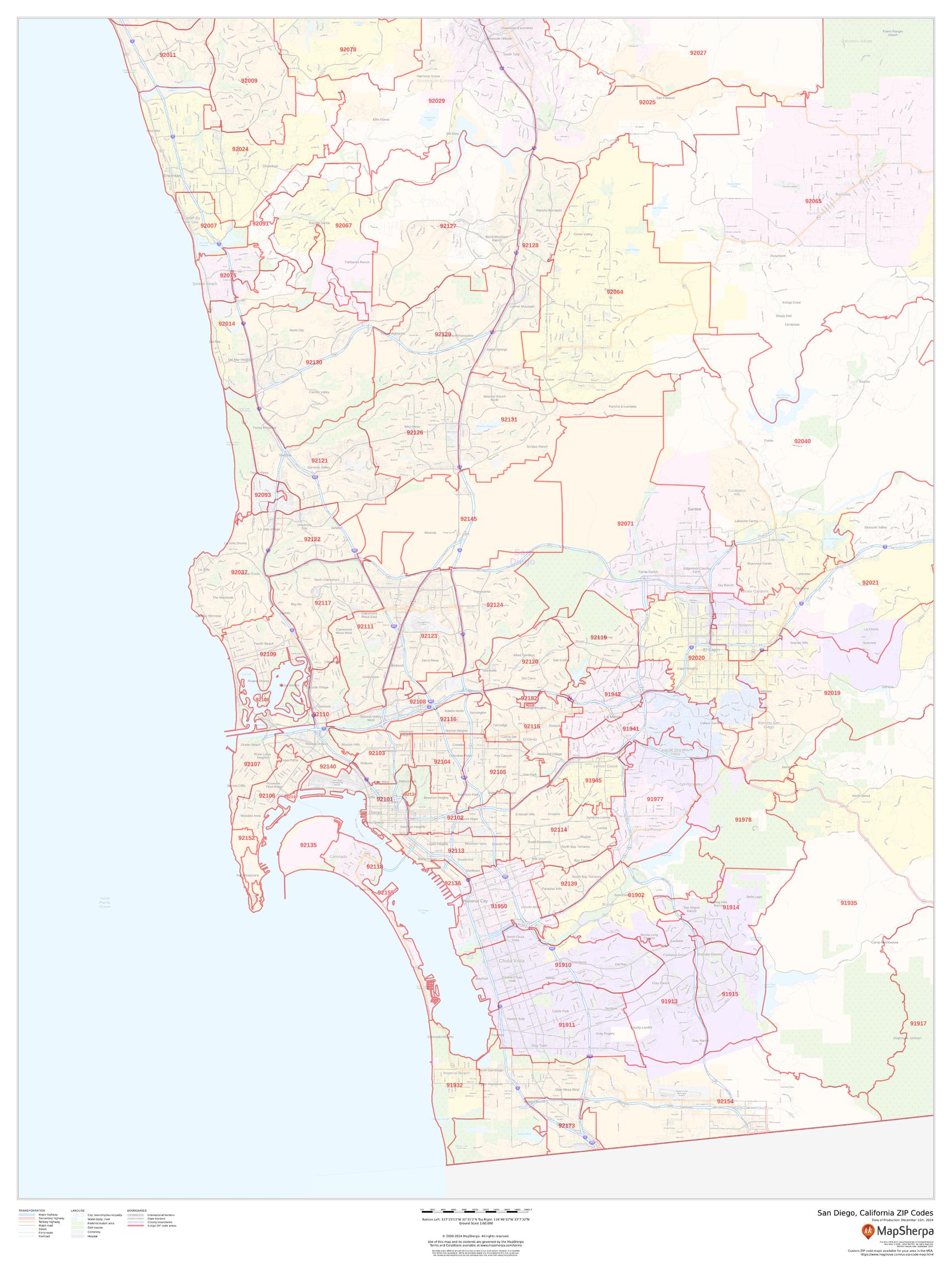 Zip Code Map San Diego Maps