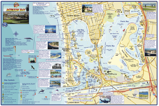 Mission Bay, San Diego, California Wall Map