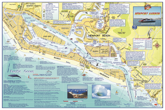Newport Harbor, California Wall Map