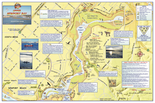 Upper Newport Bay California Wall Map