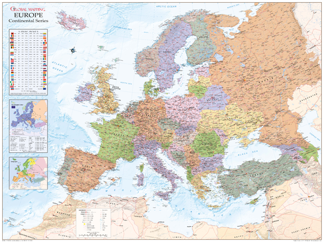 Europe Political Wall Map