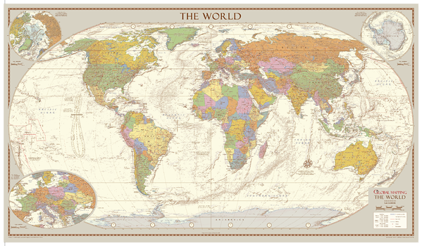 Antique Style World Map - Medium