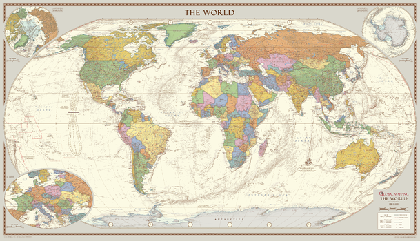 Antique Style World Map - Large