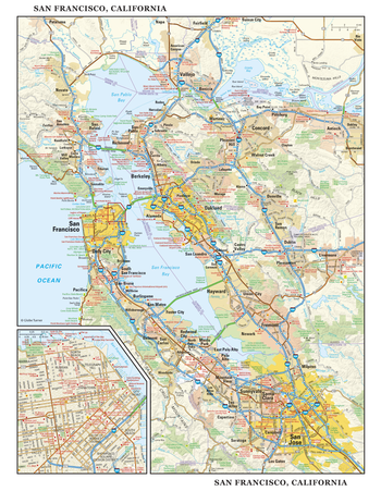 San Francisco, California Wall Map, large