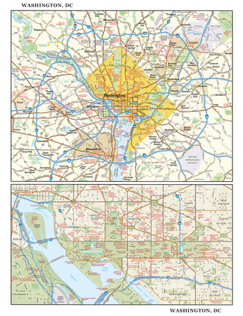 Washington, DC Wall Map, large