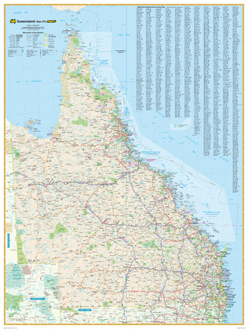 Queensland State Wall Map