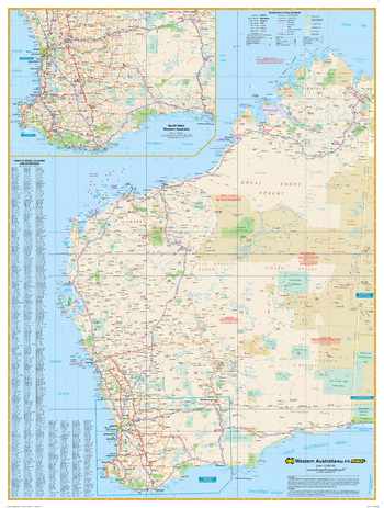 Western Australia State Wall Map
