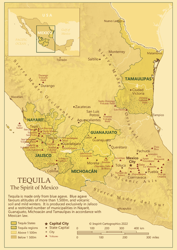 Mexico Tequila Map