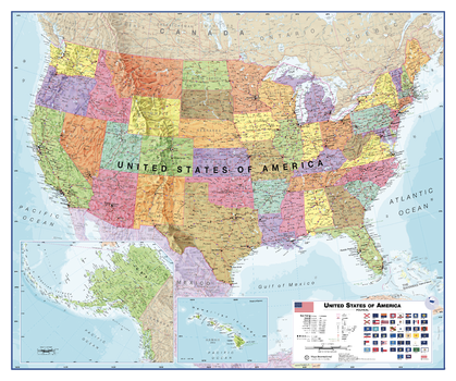 USA Political Wall Map