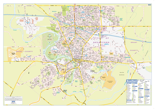 Brantford Wall Map - Street Detail