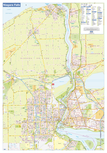 Niagara Falls Wall Map - Street Detail