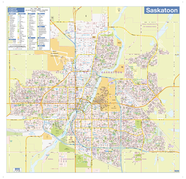 Saskatoon Wall Map - Street Detail