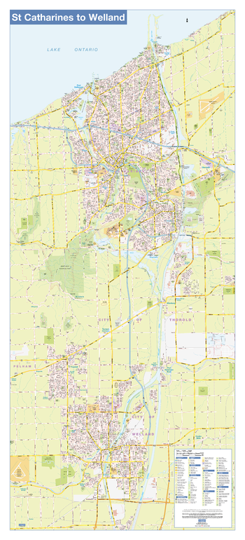 St Catharines/Welland Wall Map - Street Detail