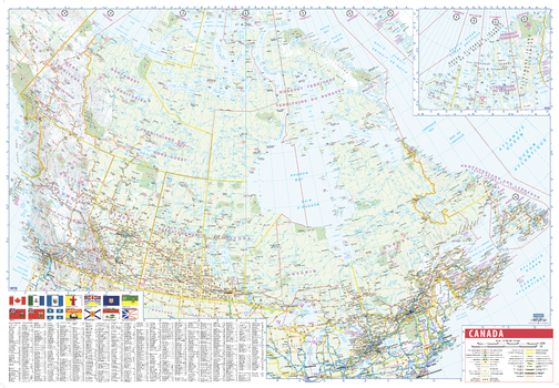 Canada Wall Map with Flags - English and French