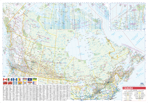 Canada Wall Map with Flags - English and French - Large