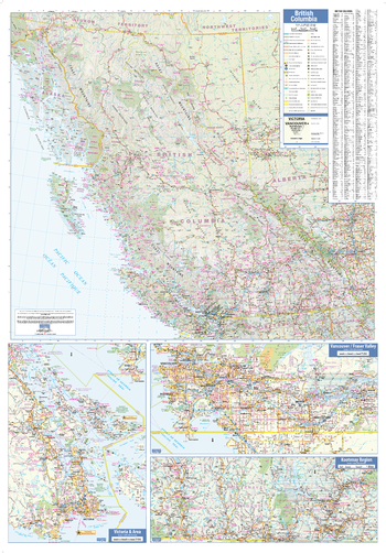 British Columbia Wall Map - Large