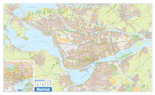 Greater Montreal Wall Map - Street Detail - Extra Large