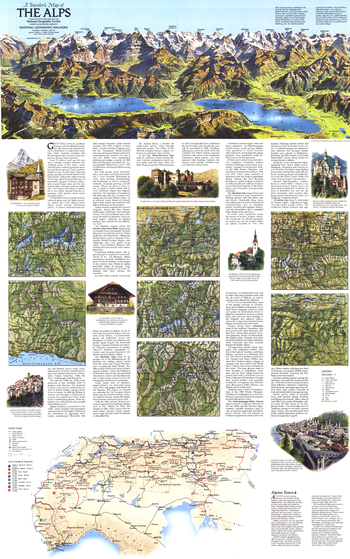 A Traveler's Map of the Alps - Published 1985