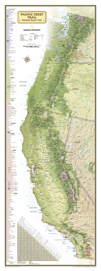 Pacific Crest Trail Wall Map