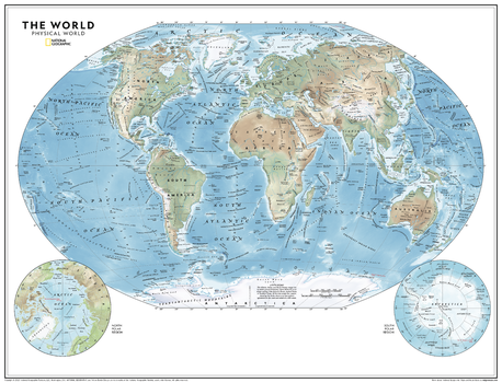 Physical World Map - Atlas of the World, 11th Edition - Compact