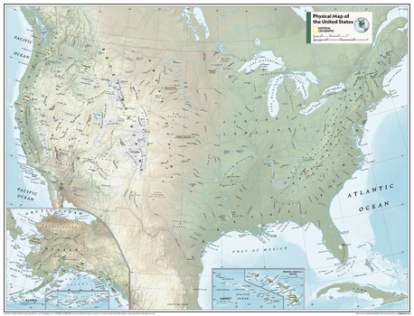 United States Physical - Atlas of the World, 11th Edition