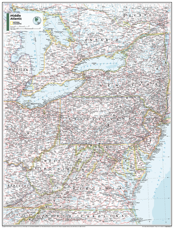 Middle Atlantic U.S. - Atlas of the World, 11th Edition - Compact