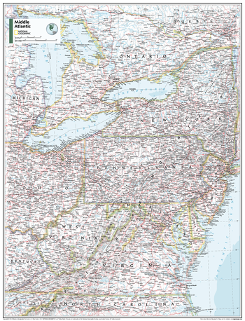 Middle Atlantic U.S. - Atlas of the World, 11th Edition