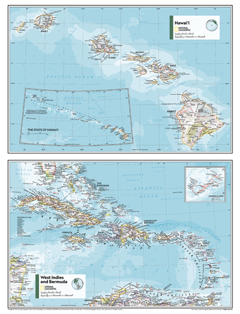 Hawai’i, West Idies and Bermuda - Atlas of the World, 11th Edition - Compact