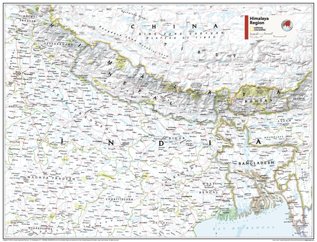 Himalaya Region - Atlas of the World, 11th Edition