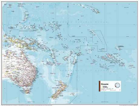 Oceania Political Map - Atlas of the World, 11th Edition - Compact