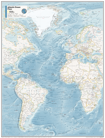 Atlantic Ocean Floor - Atlas of the World, 11th Edition