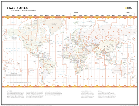 Time Zones: Coordinating World Time - Atlas of the World, 11th Edition - Compact