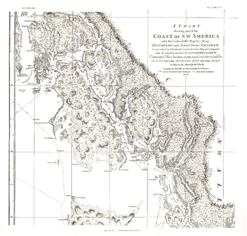 A Chart showing part of the Coast of NW America Side 1 - Published 1899