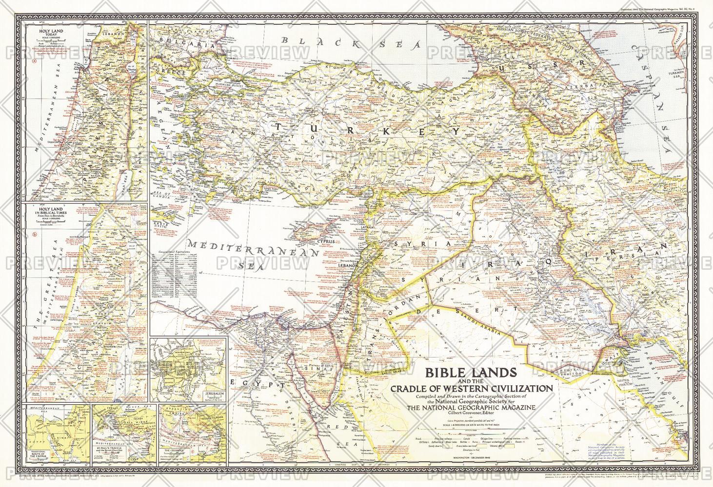 Bible Lands, and the Cradle of Western Civilization Published 1946