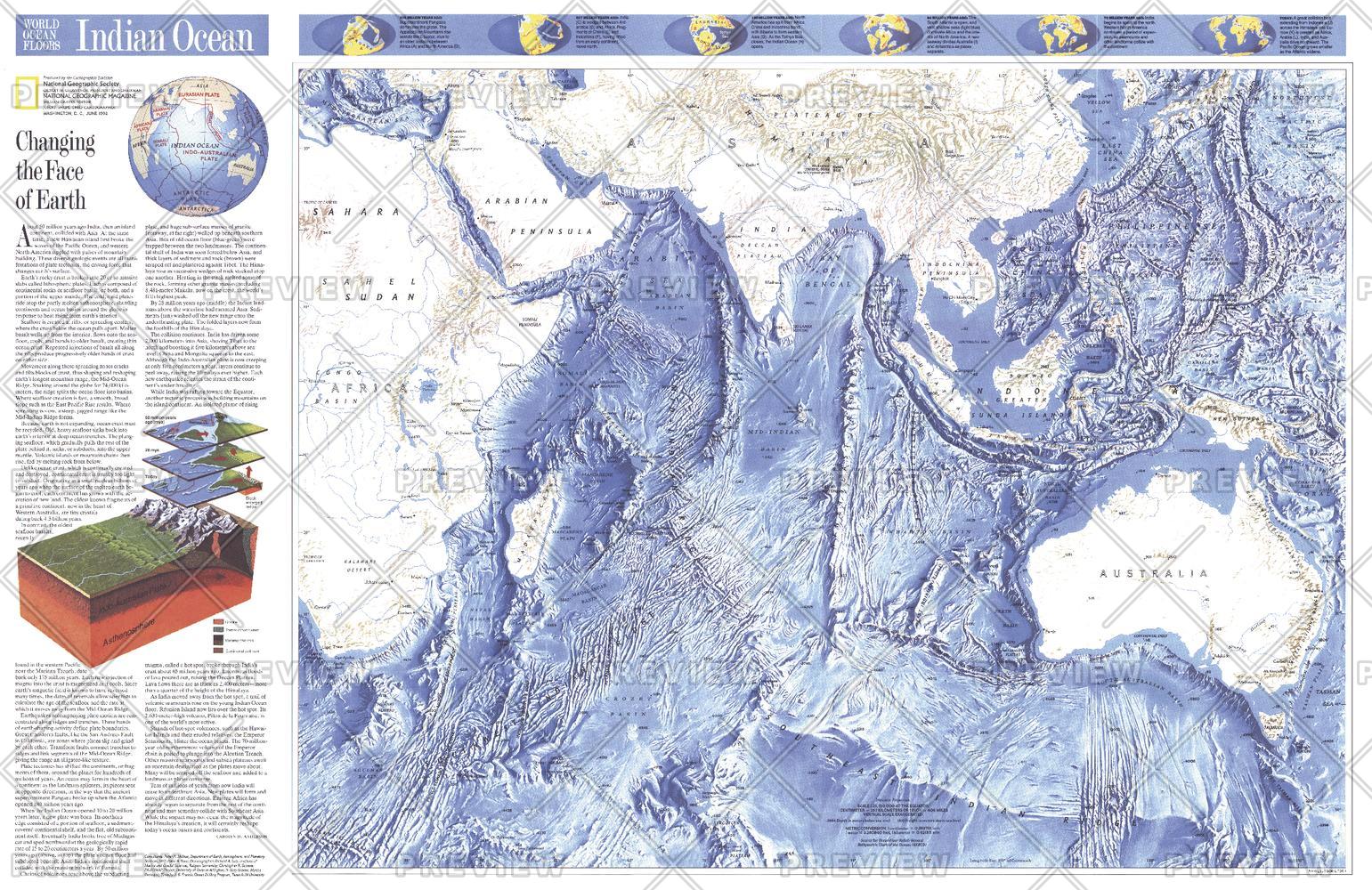 Indian Ocean Published 1992 Az Maps