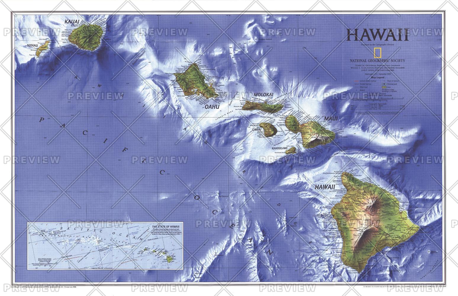 Hawaii Published 1995 Az Maps