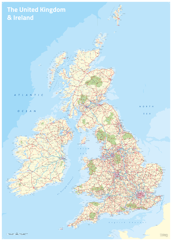 UK & Ireland flat tint land colour
