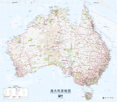 Australia Poster Map in Chinese