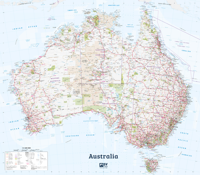 Australia Poster Map in English