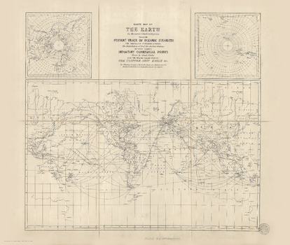 Stanford's Route Map of the Earth Black and White (1853)