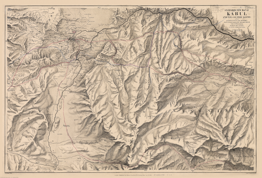 Stanford's New Map of Kabul (1880)