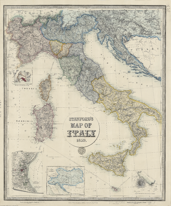 Stanford's Map of Italy (1859)