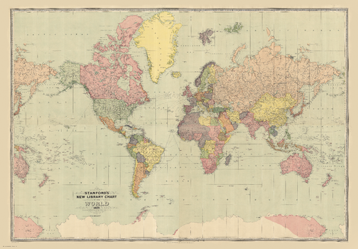 Stanford's New Library Chart of the World (1920)
