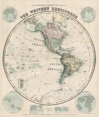 Stanford's Western Hemisphere Map (1877)